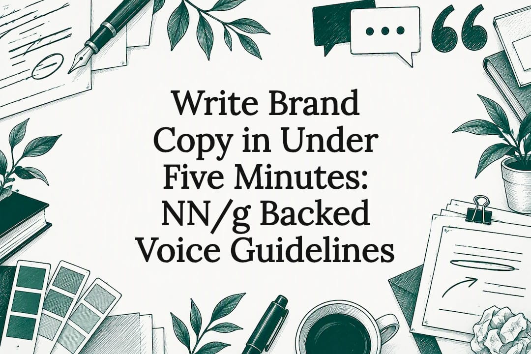 Decorative brand voice title card illustration