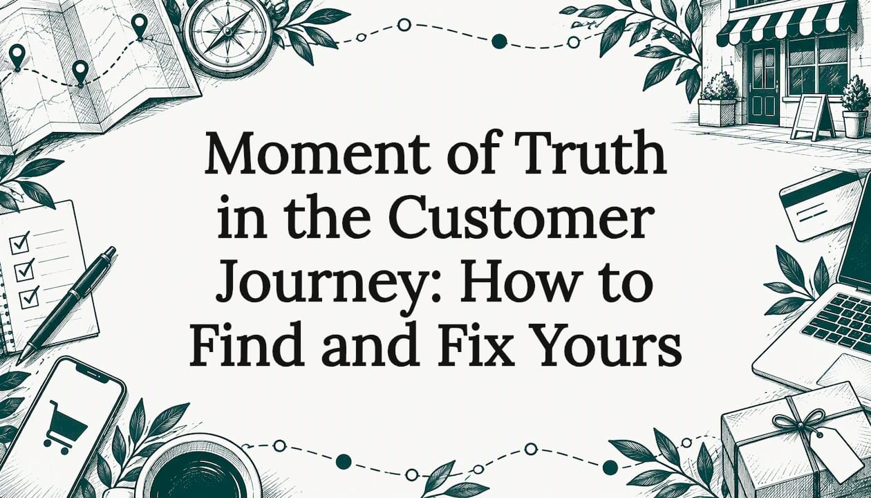 Customer journey sketch framing the title