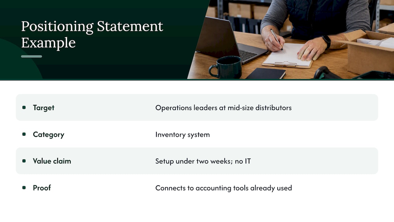 5. Write the positioning statement — overview diagram