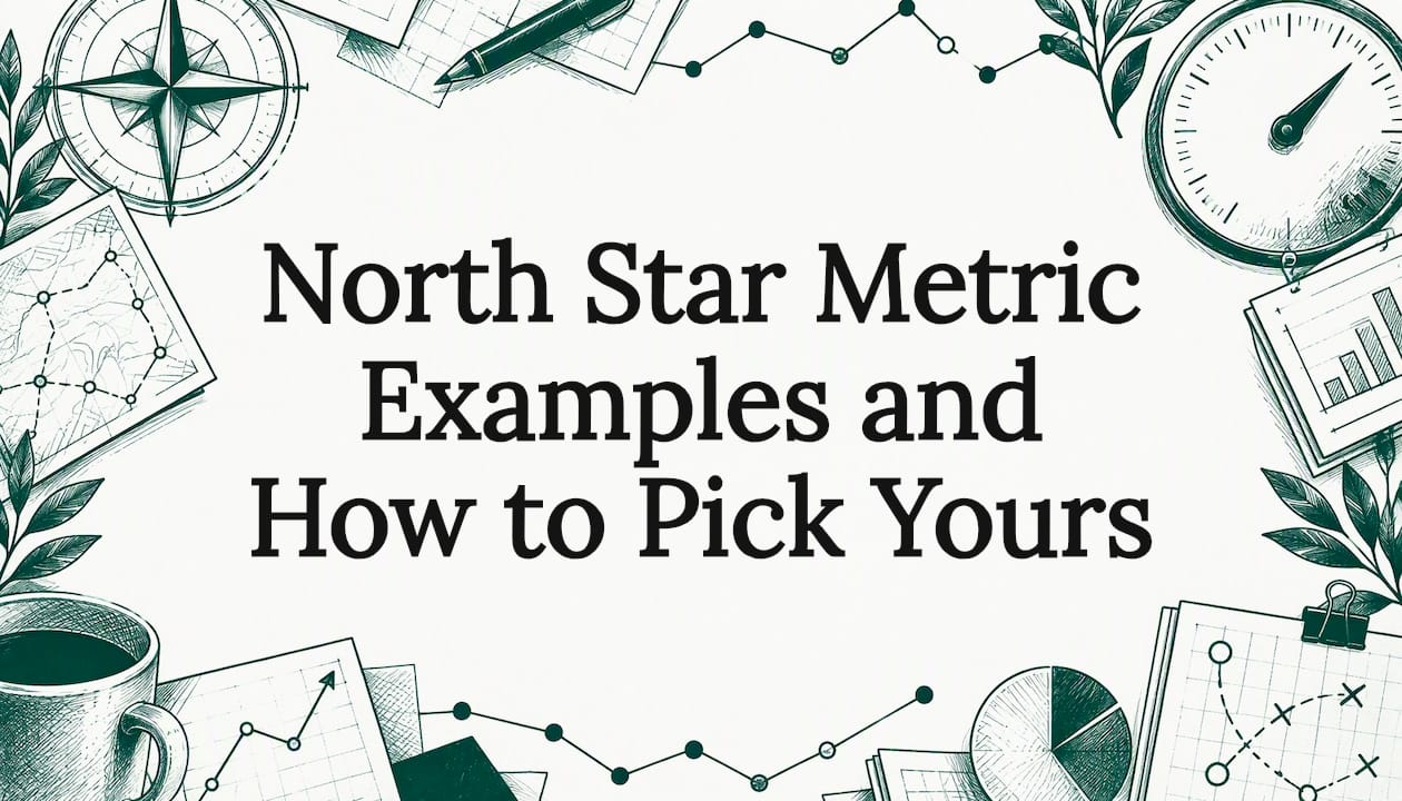 Hand-drawn compass and metric marks frame title