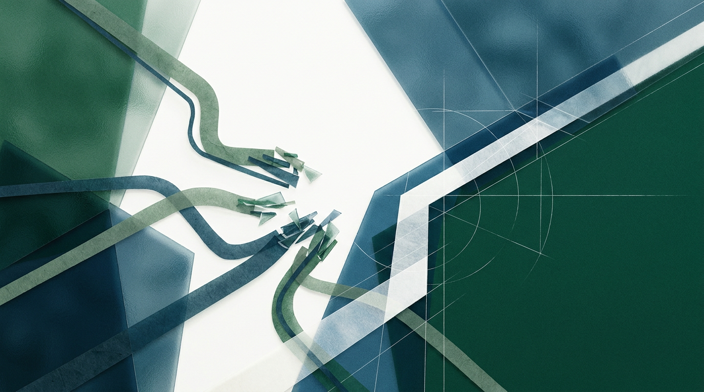 Abstract paths narrowing into one focused route to represent strategic trade-offs.