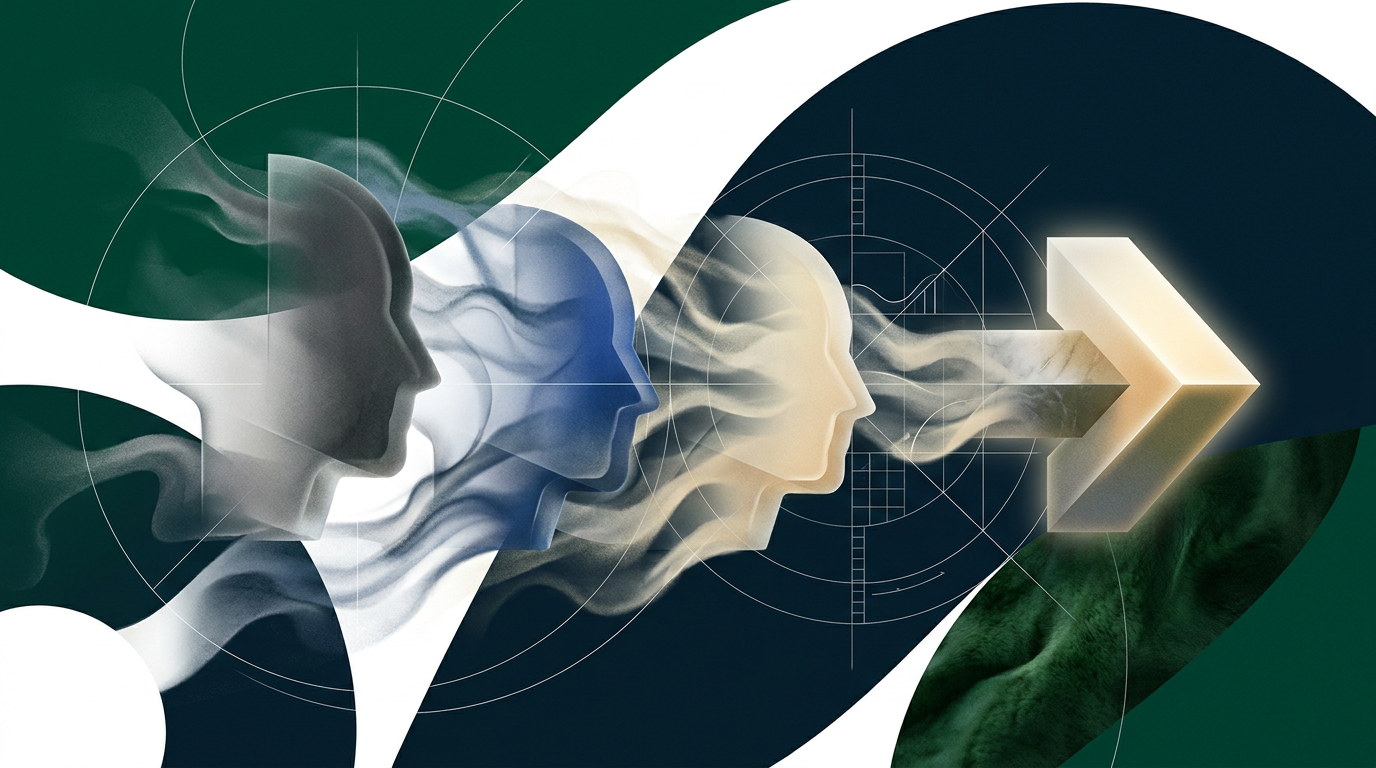 Abstract synthetic profiles contrasted with a solid path representing real market evidence.